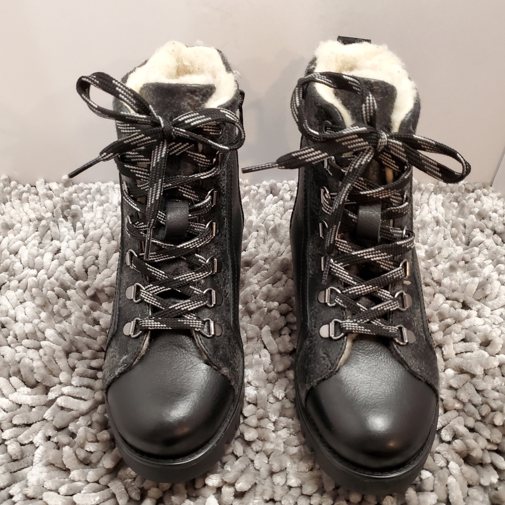 Bos. & Co. Black Leather Boots/Gator